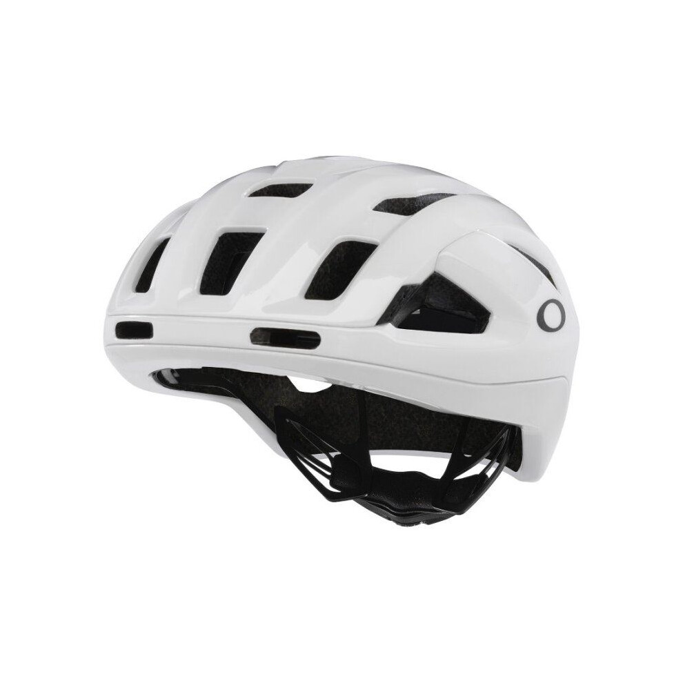 (L, Ice White Reflective) Oakley ARO3 Endurance Cycling Bike Helmet Detachable Visor Matte Polished White ICE