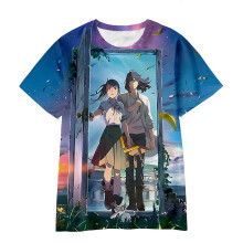 (160CM, YY7703) Cartoon Anime Suzume No Short-sleeved T-shirt Children For Girl Boy Girls Kids Print 3d Tshirts Child Baby Tops Clothing Clothes