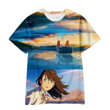 (160CM, YY7720) Cartoon Anime Suzume No Short-sleeved T-shirt Children For Girl Boy Girls Kids Print 3d Tshirts Child Baby Tops Clothing Clothes