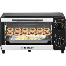 9L Toaster Oven Tabletop Cooking Baking Portable Oven 750w 60 min Timer 100-230° Stainless Steel Heating Tube incl. Baking Tray & Wire Rack