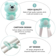 2 Pairs Of Cartoon Shaped Children Eating Training Chopsticks Baby Learning Tableware Correcting Children's Eating Posture (pink Blue)