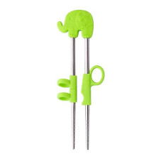 1pair Stainless Steel Chopsticks for Kids Cartoon Learning Chop Sticks Reusable Training Chopsticks Cute Children Tableware Setg-silver-1 Pair