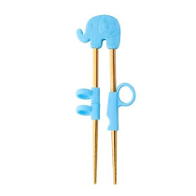 1pair Stainless Steel Chopsticks for Kids Cartoon Learning Chop Sticks Reusable Training Chopsticks Cute Children Tableware Setb-gold-1 Pair