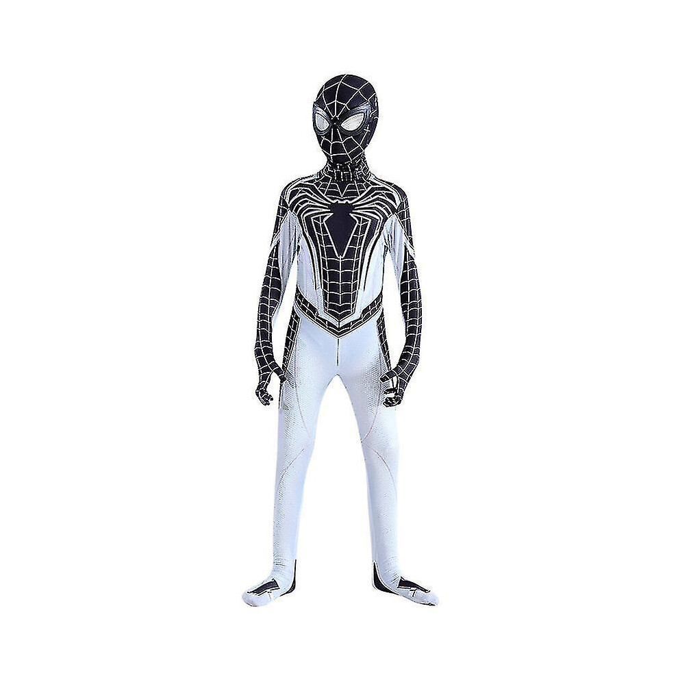 (130Cm) Spider-Man Negative Suit Cosplay Costume Party Jumpsuit Fitted Kids Clothes Spiderman Face Paint-E Not,Specified