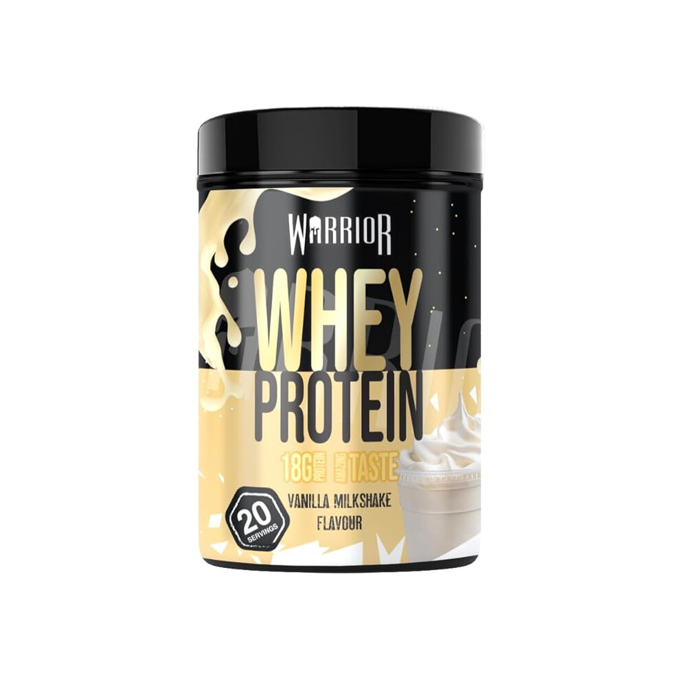 Warrior Whey Protein Powder 500g Up to 36g* Protein per Shake  Low Sugar Muscle Growth and Recovery Drink Amazing Taste - 20 Servings - GMP Certified