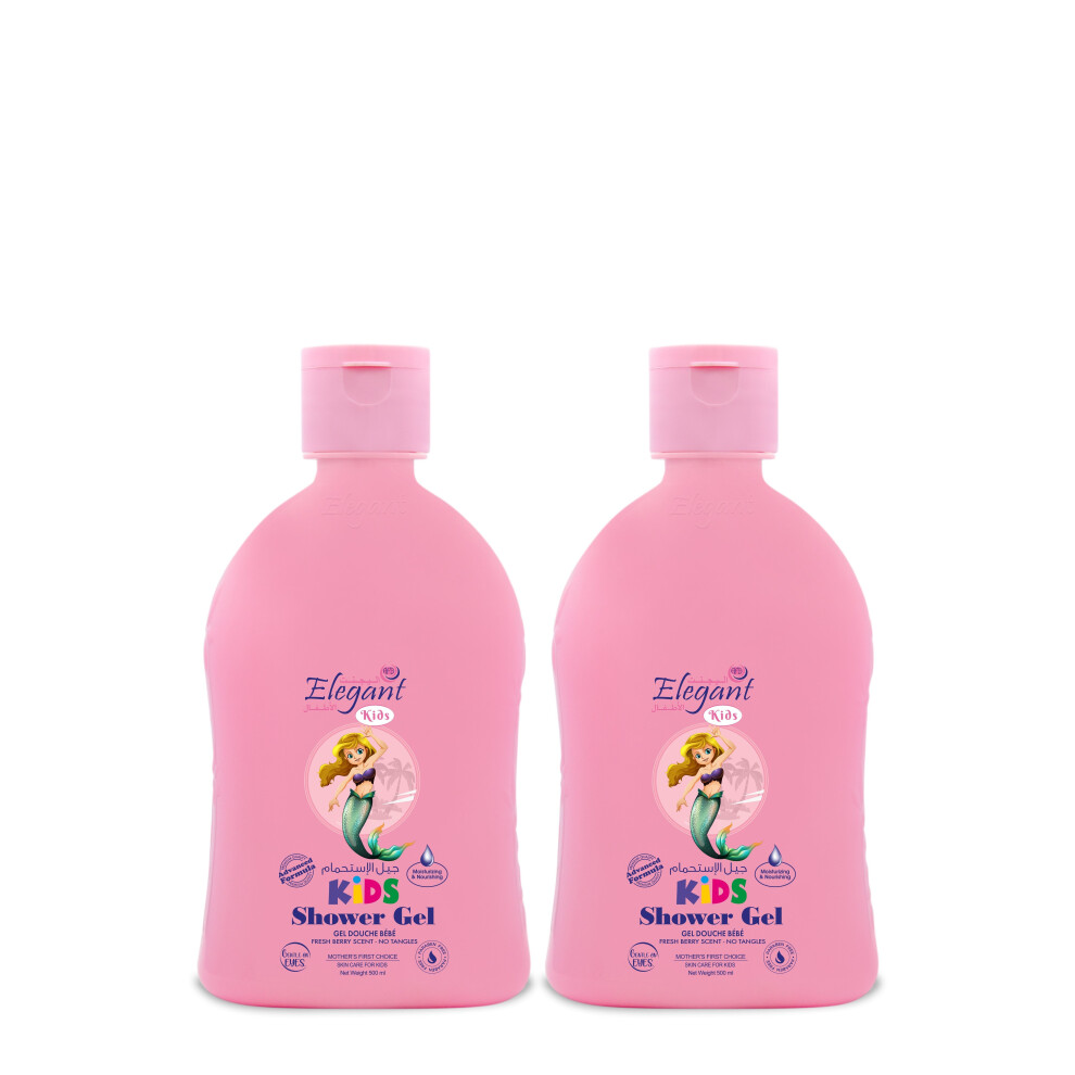 Elegant Kids Shower Gel Gentle, Moisturizing & Tear-Free Formula for Children 500ml (Pack Of 2)