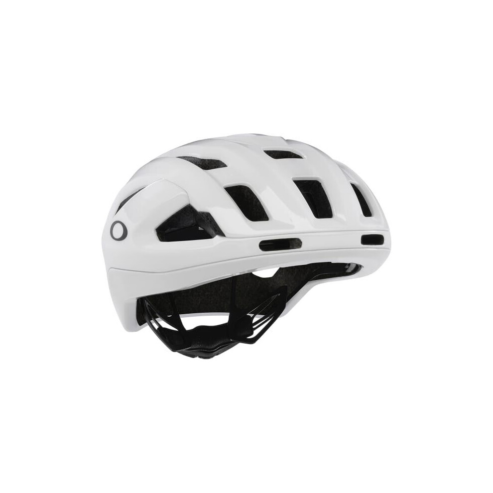 (L, Polished White) Oakley ARO3 Endurance Cycling Bike Helmet Detachable Visor Polished White