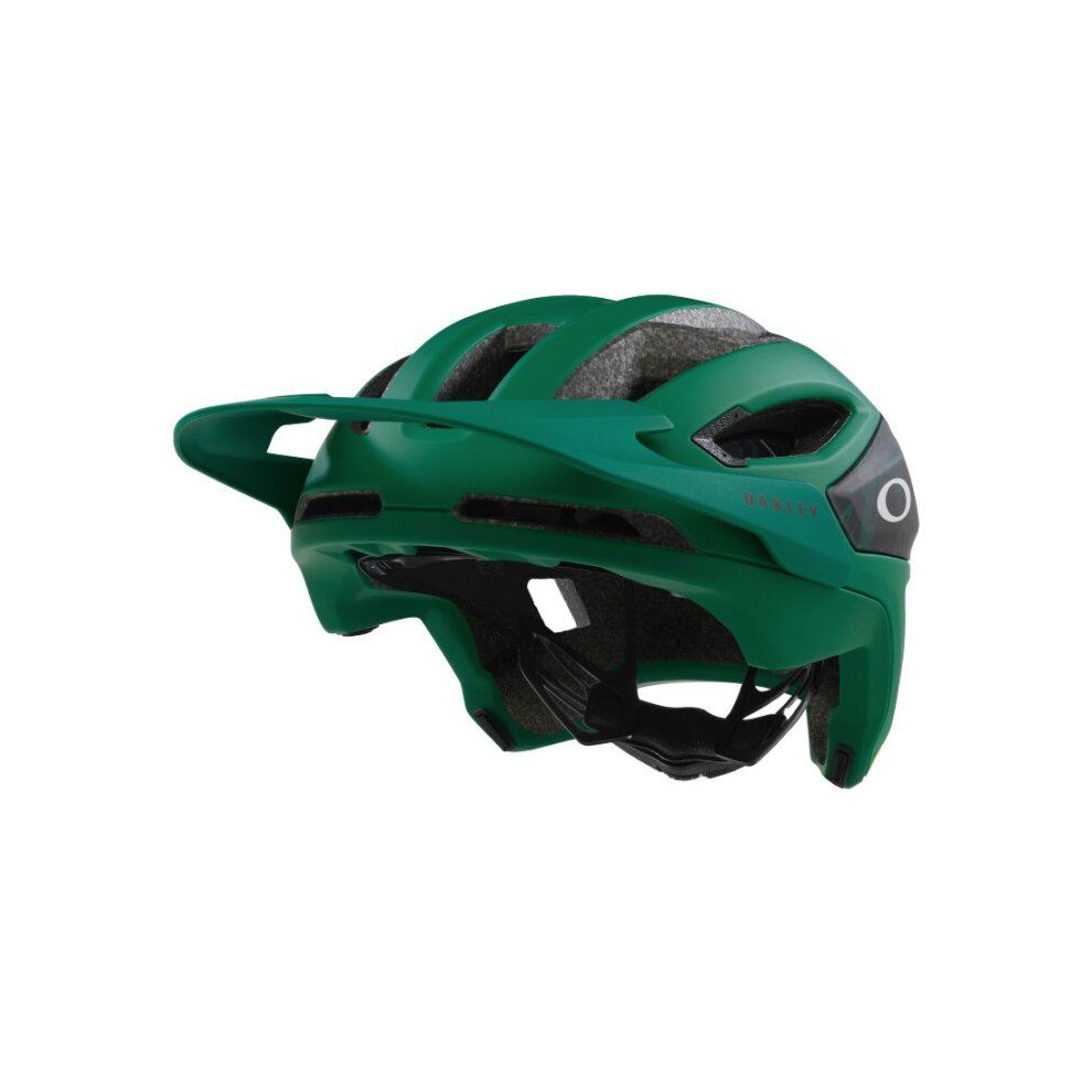 (L, Matte Viridn/Hunter Green Swirl) Oakley DRT3 Trail Cycling & Mountain Bike Helmet In Vent Eyewear Storage Hunter Green