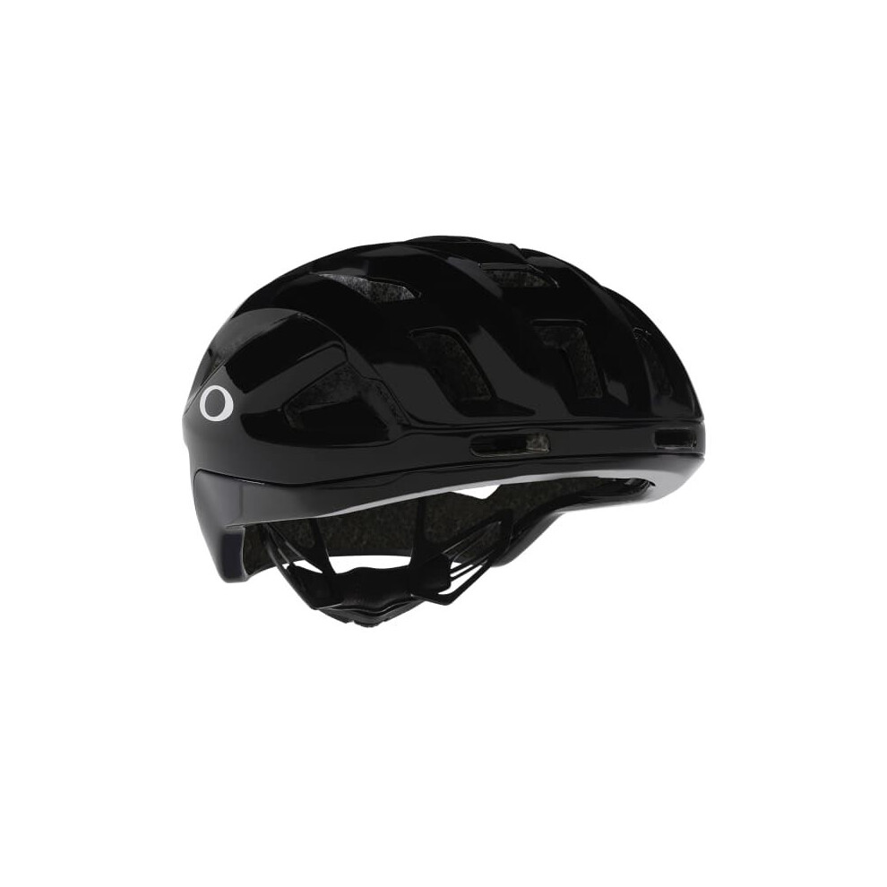 (L, Polished Black) Oakley ARO3 Endurance Cycling Bike Helmet Detachable Visor Polished Black