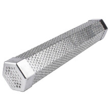 304 Stainless Steel Smoked Tube Hexagonal Fruit Wood Barbecue Box Smoked Box Brush Set Barbecue Tool