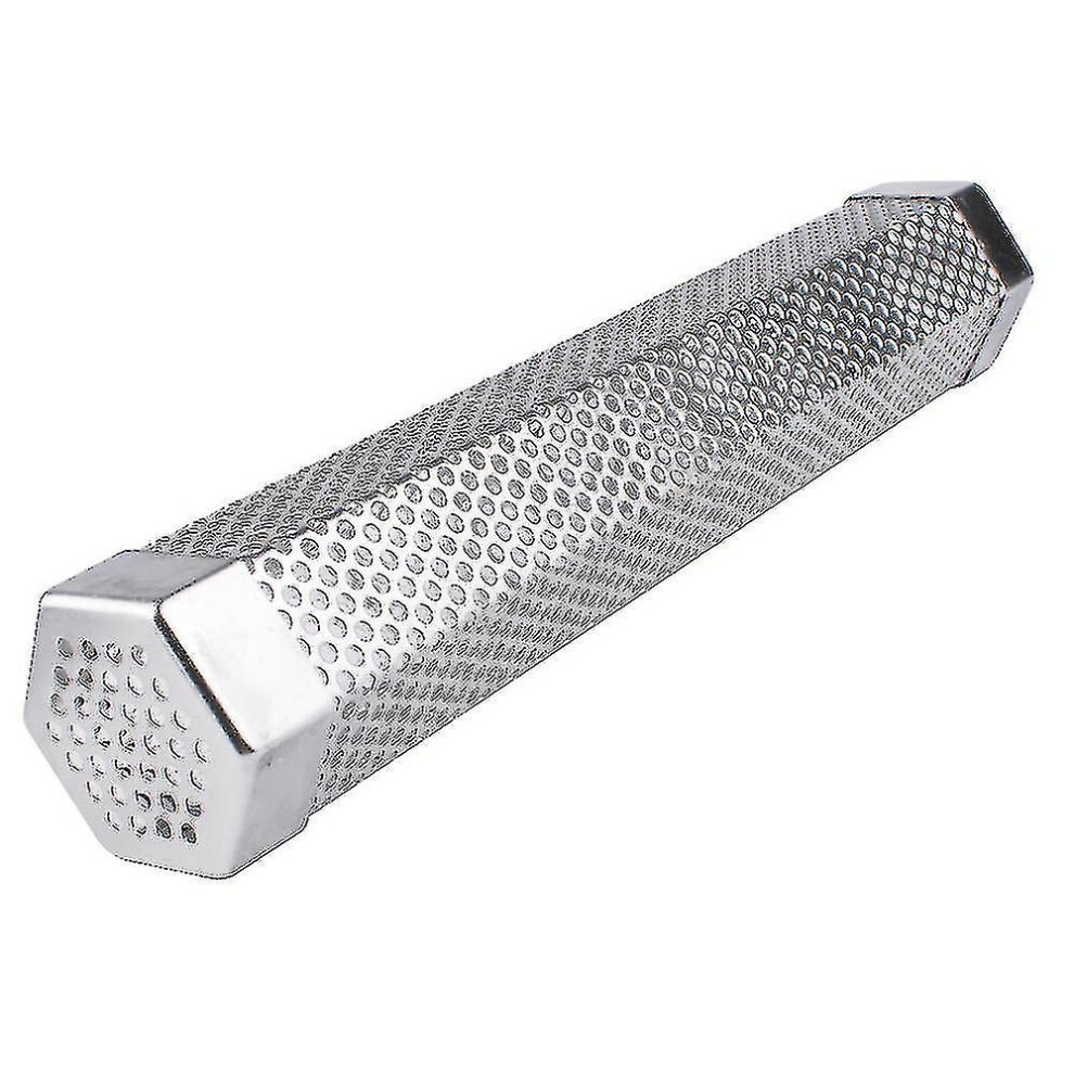 304 Stainless Steel Smoked Tube Hexagonal Fruit Wood Barbecue Box Smoked Box Brush Set Barbecue Tool