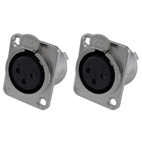 Xlr Female Jack 3 Pin - Panel Mount Jacks D Series Size Xlr-f - 4 Pack 2