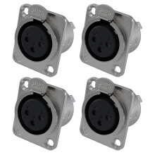 Xlr Female Jack 3 Pin - Panel Mount Jacks D Series Size Xlr-f - 4 Pack
