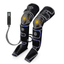 360 Air Compression Leg Massager Handheld Controller – Multi-Intensity, 6 Modes, Heated Knee Pad, Free Size Extensions, EU Plug