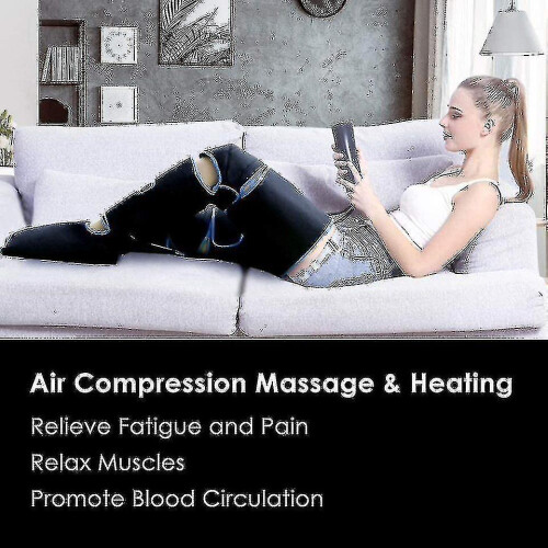 360 Air Compression Leg Massager Handheld Controller – Multi-Intensity, 6 Modes, Heated Knee Pad, Free Size Extensions, EU Plug 2