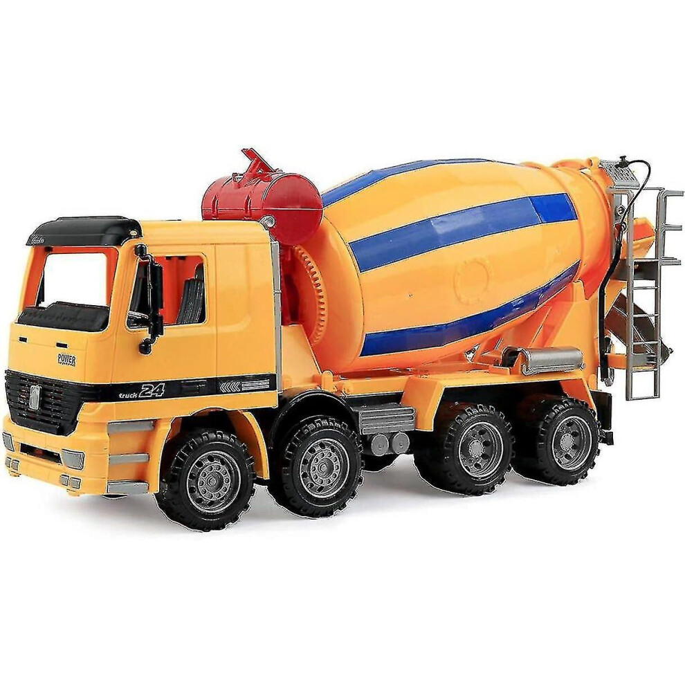 14 Inch Extra Large Cement Mixer Truck Friction Powered Large Construction Vehicle Toy For Kids Pret