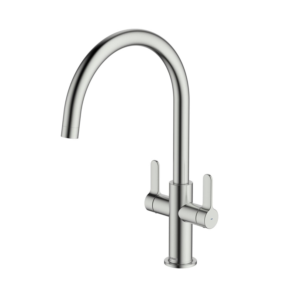 McAlpine Teviot Twin Lever Kitchen Mixer Tap - Nickel