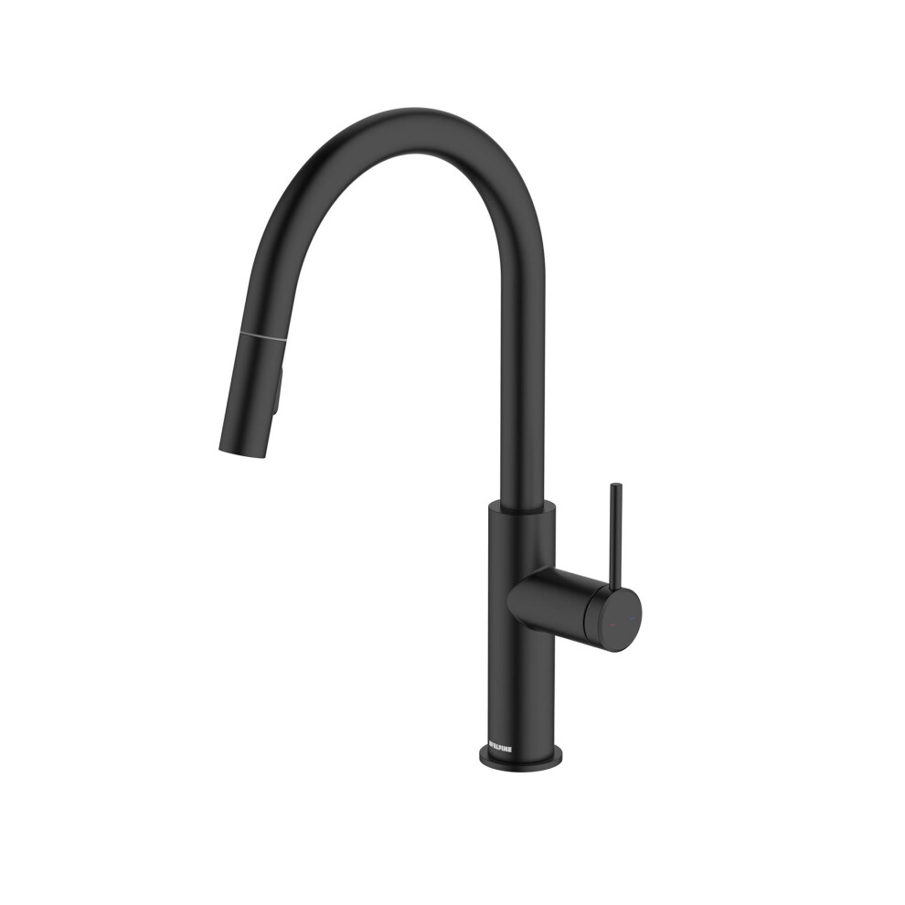 McAlpine Ness Side Lever Pull Out Kitchen Mixer Tap - Matte Black