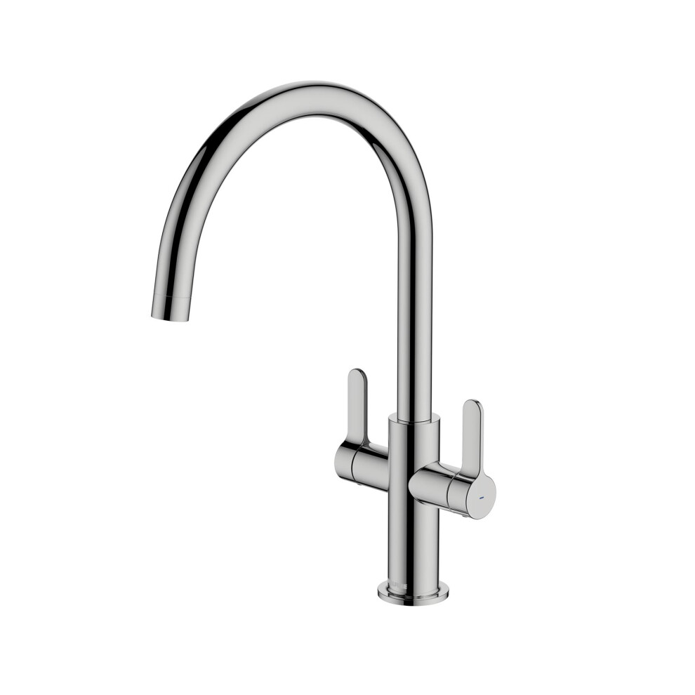 McAlpine Teviot Twin Lever Kitchen Mixer Tap - Chrome