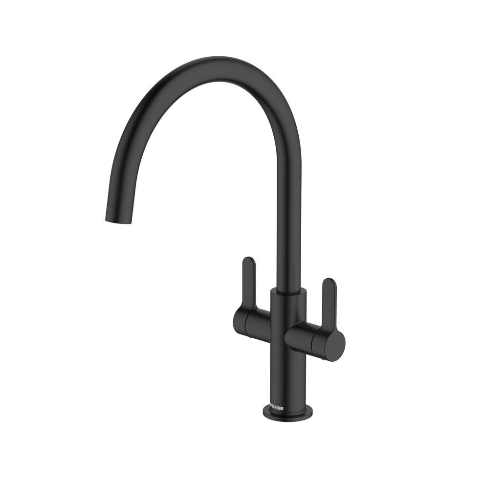 McAlpine Teviot Twin Lever Kitchen Mixer Tap - Matte Black