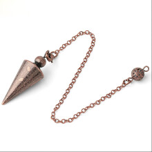 (3*antique copper) 1pcs Metal Pendulum Pendulo Radiestesia Pendulums For Dowsing Spiral Cone Antique Gold Silver Color Pyramid Pendule Reiki Amulet