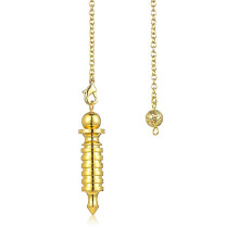 (2*gold) 1pcs Metal Pendulum Pendulo Radiestesia Pendulums For Dowsing Spiral Cone Antique Gold Silver Color Pyramid Pendule Reiki Amulet