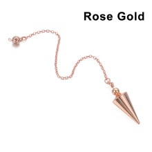 (3*rose gold) 1pcs Metal Pendulum Pendulo Radiestesia Pendulums For Dowsing Spiral Cone Antique Gold Silver Color Pyramid Pendule Reiki Amulet
