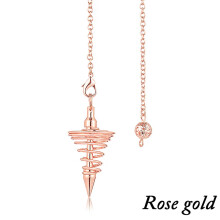 (1*rose gold) 1pcs Metal Pendulum Pendulo Radiestesia Pendulums For Dowsing Spiral Cone Antique Gold Silver Color Pyramid Pendule Reiki Amulet