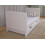 (White) Levi Cot Bed 120x60cm with drawer and Microfiber Quilted mattress 10