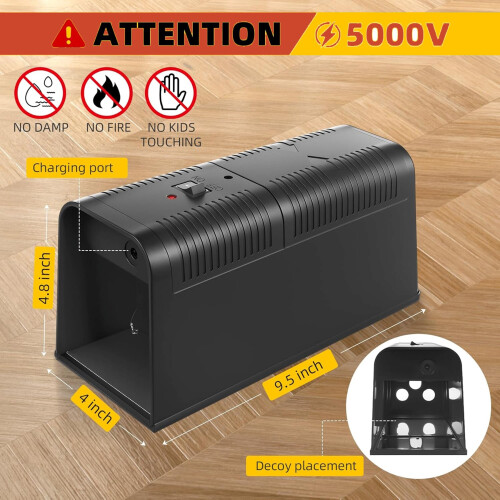Electronic Mouse Trap Mice Rat Killer Electric Shock Rodent Zapper 2