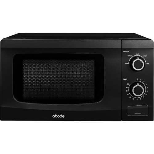 20L Manual Microwave Black 700W with 5 Power Levels & Timer, Button & Dial Control, Defrost Function, AMM2001B