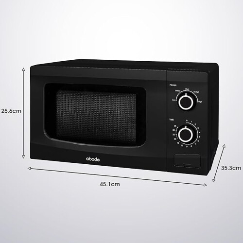 20L Manual Microwave Black 700W with 5 Power Levels & Timer, Button & Dial Control, Defrost Function, AMM2001B 1