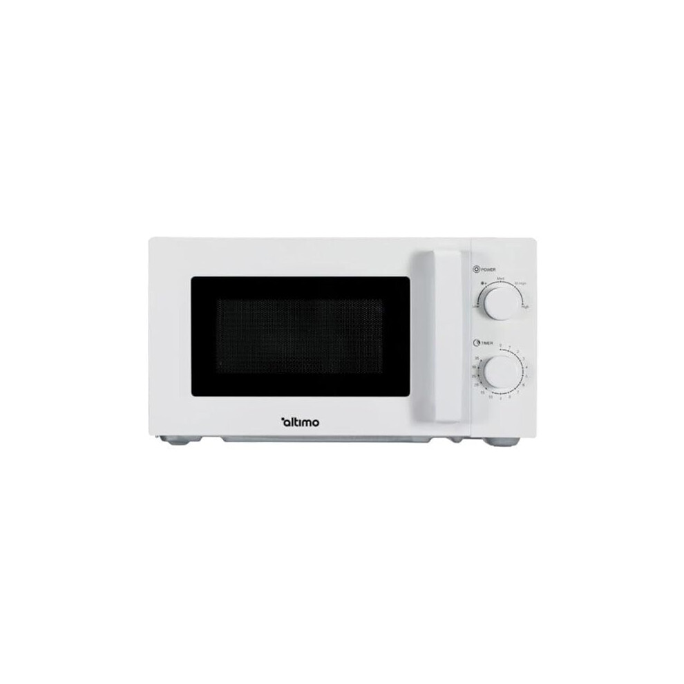 700W 20L White Microwave Oven, 5 Cooking Power Levels, Quick Defrost Function, Manual Kitchen Timer MMW701W