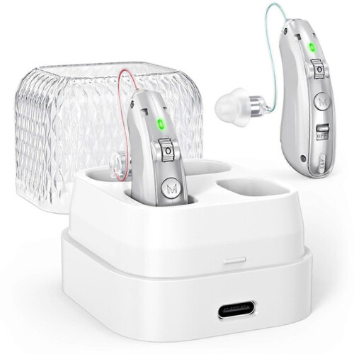 USB Rechargeable Hearing Aids for Seniors,Personal Sound Amplifier, Adult Hearing Aid with Charging Case