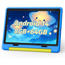 Kids Tablet 10 Inch Android 14 Tablet for Kids Ages 3-12, Octa-Core, 8+64GB (TF 1TB), Parental Control, Pre-Installed KIDOZ, Dual Camera, 5G WIFI