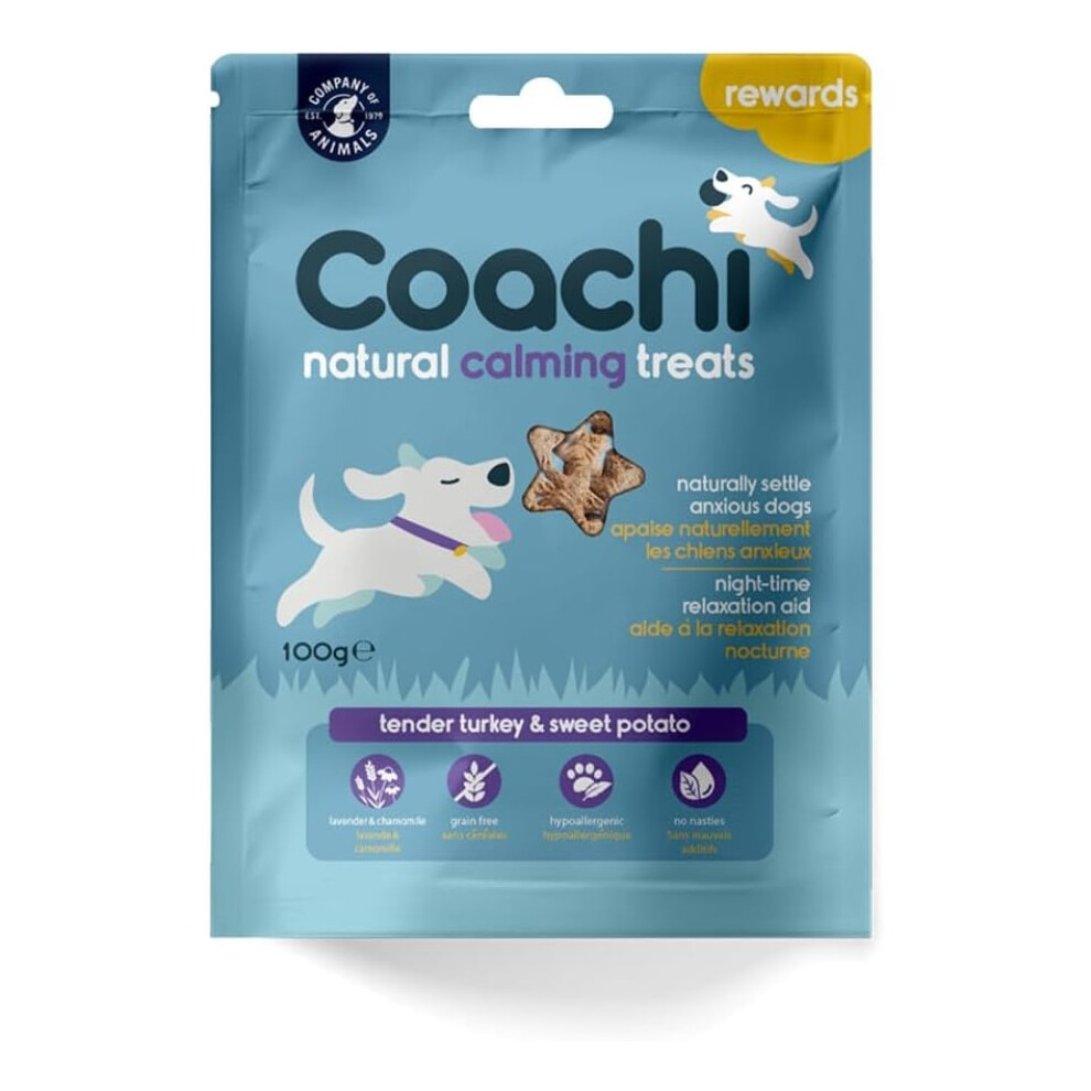 Coachi Calming Natural Dog Treats Turkey & Sweet Potato 100G