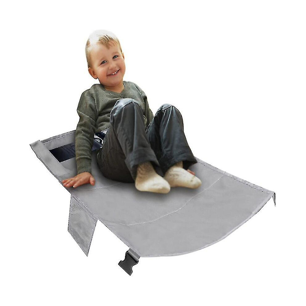 (Gray) Airplane Bed Footrest Bed For Kids Hammock Airplane Seat Extender Leg Rest Gray