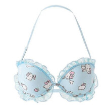 (34-75ABC, Bra D) Y2k Hello Kitty 2pcs Underwear Set Sanrioed Women Anime Kawaii Cotton Small Breasts Bra Underpants Cartoon Student Sweet Girl