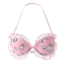 (36-80ABC, Bra C) Y2k Hello Kitty 2pcs Underwear Set Sanrioed Women Anime Kawaii Cotton Small Breasts Bra Underpants Cartoon Student Sweet Girl