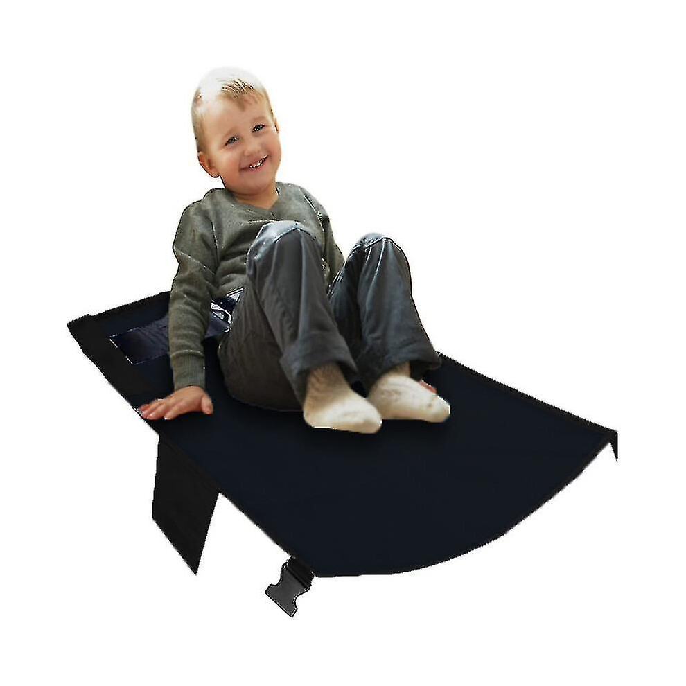 (Black) Airplane Bed Footrest Bed For Kids Hammock Airplane Seat Extender Leg Rest Black