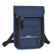 (Dark Blue) Travel Passport Wallet Rfid Passport Holder Neck Pouch With Adjustable Strap