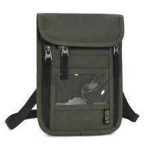 (Army Green) Travel Passport Wallet Rfid Passport Holder Neck Pouch With Adjustable Strap