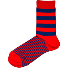 Bassin and Brown Graded Multi Striped Socks - Red/Blue