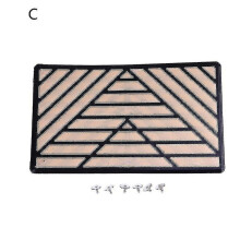 (Beige) Car Floor Mat Foot Heel Scuff Plate Non-slip Carpet Patch Auto Alloy Silver Cover Anti-skid Pad Universal Interior Accessories