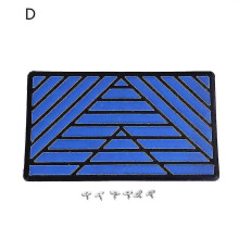 (Blue) Car Floor Mat Foot Heel Scuff Plate Non-slip Carpet Patch Auto Alloy Silver Cover Anti-skid Pad Universal Interior Accessories