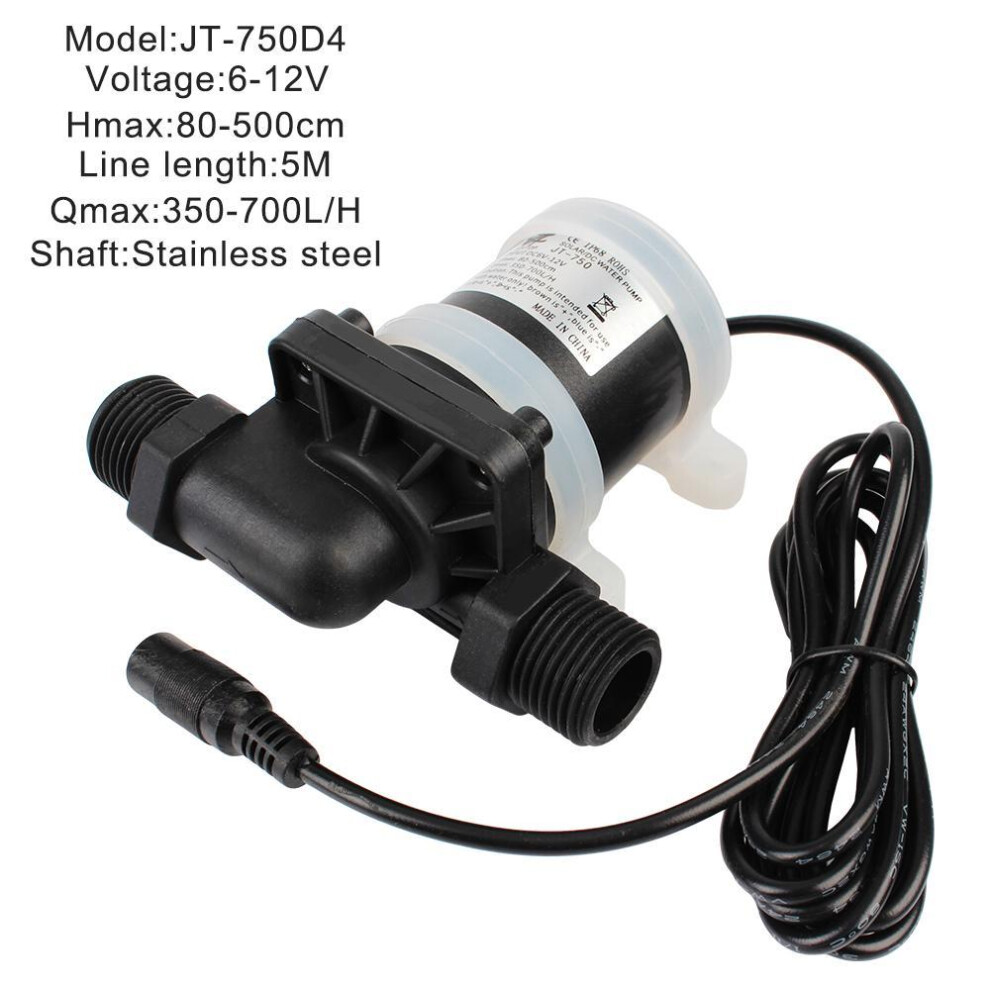 (12V 5m) Brushless Solar Motor Water Pump Micro Submersible Water Pump Waterproof Water Heater Shower Floor Heating Booster Pump Dc 12v 24v