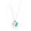 (Blue-green) Mini Double Heart Necklace 925 silver 1