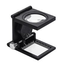 10x Foldable 2 Led Light Magnifier Magnifying Glass Lens Scale Pointer Loupe