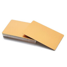 (86mm x 54mm x 0.2mm, Light Gold) 50pcs Metal Business Cards Aluminum Alloy Blanks Card For Customer Laser Engraving Diy Gift Cards 10 Colors Optional