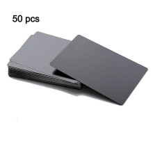 (86mm x 54mm x 0.2mm, Matte black) 50pcs Metal Business Cards Aluminum Alloy Blanks Card For Customer Laser Engraving Diy Gift Cards 10 Colors Optional